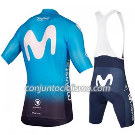 Conjunto Maillot + Culotte Corto con tirantes 2018 Movistar Team N001